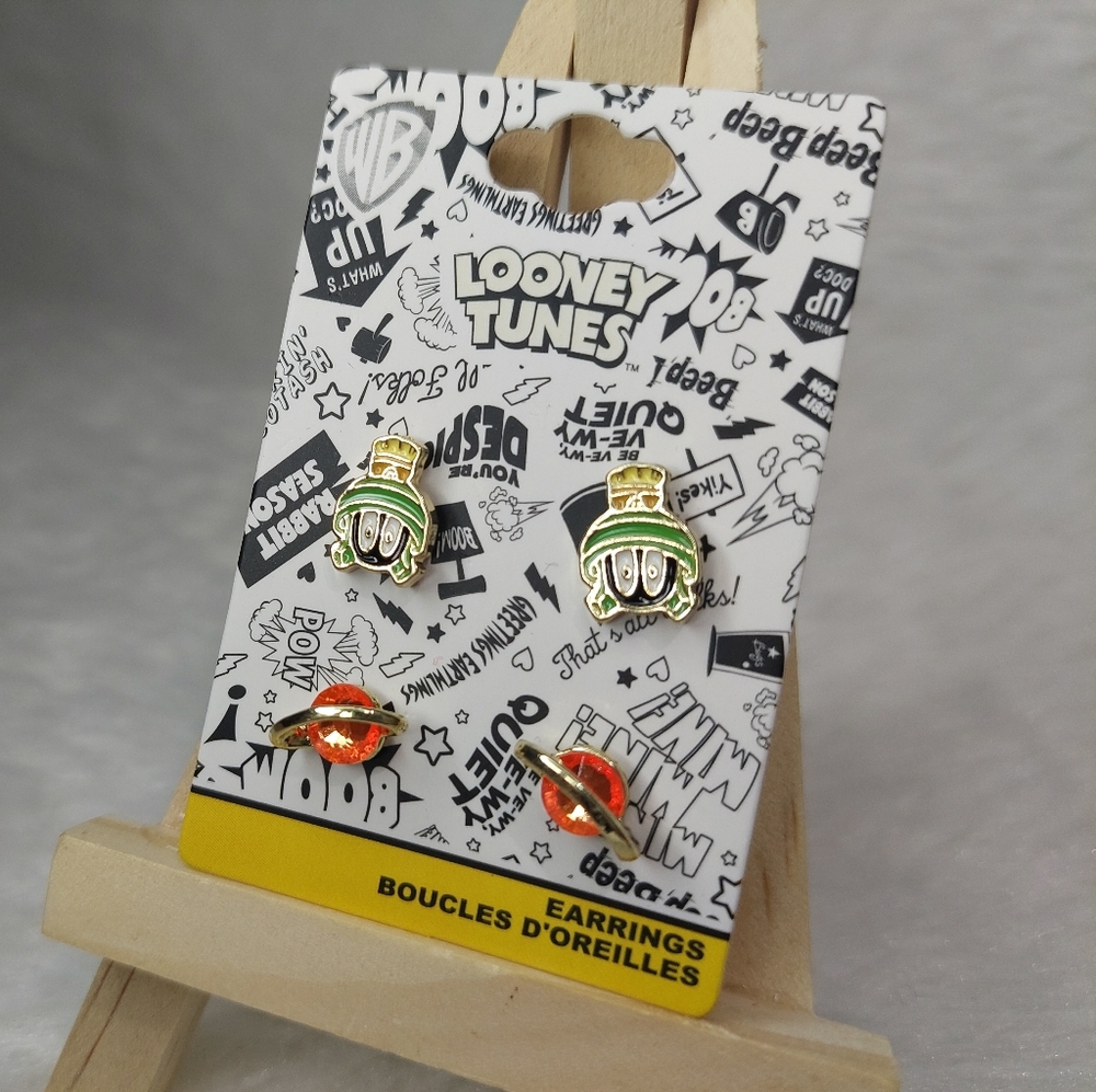 3/$20 marvin the martian earrings